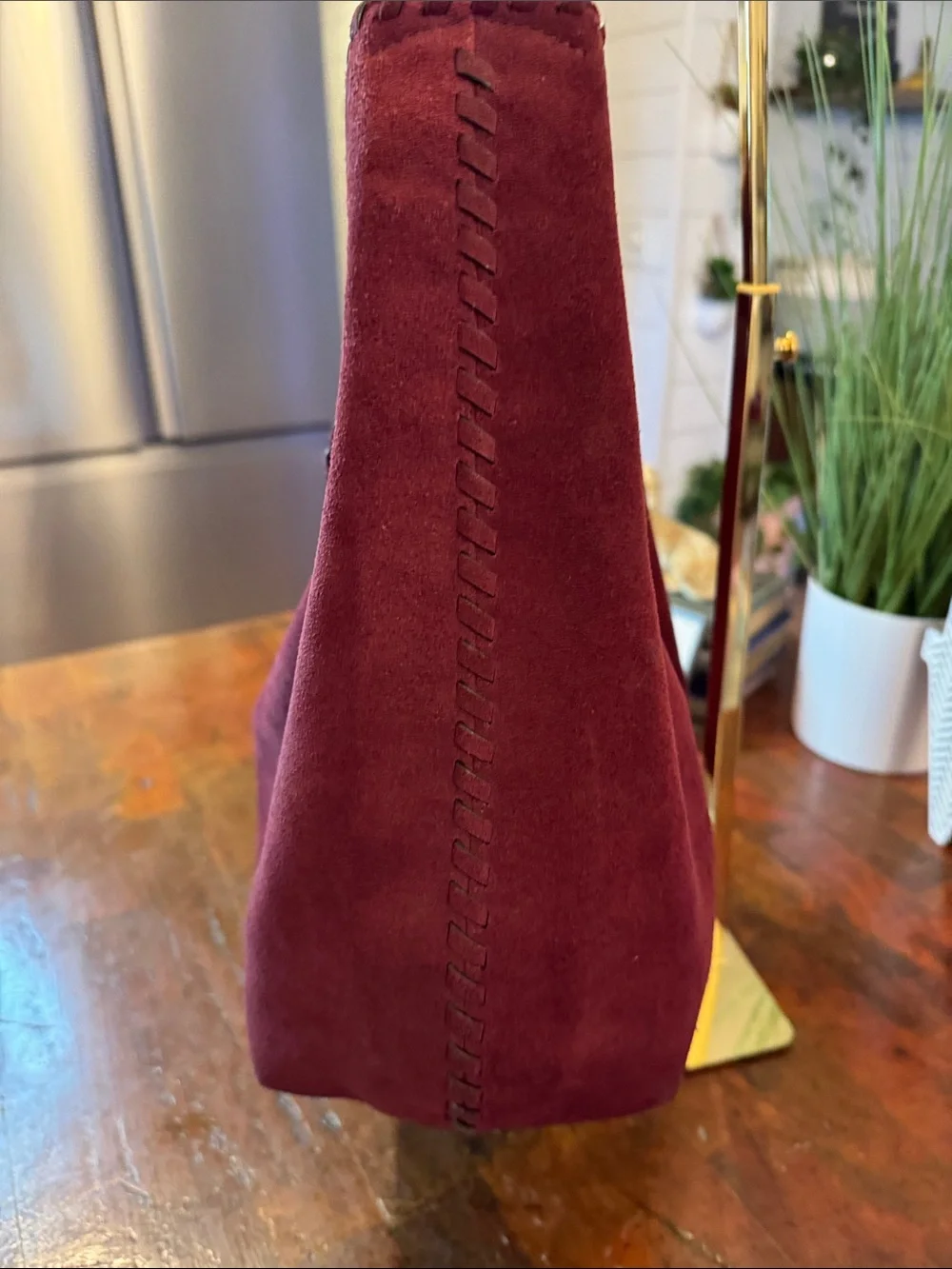 Tory Burch Merlot Suede Hobo Bag